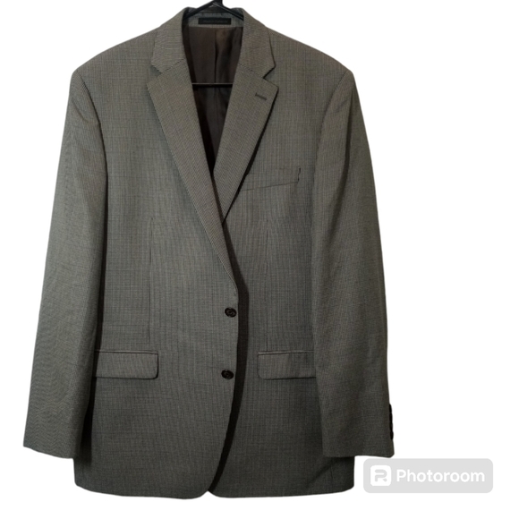 Ralph Lauren LRL Black Gray Micro Houndstooth Blazer Sports Coat Size 44L - Picture 1 of 16